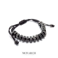 Monarch Jewellery Black Zircon Luxury Macrame Bracelet
