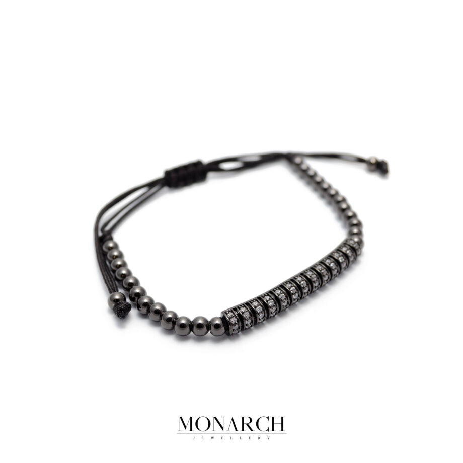 Monarch Jewellery Black Zircon String Luxury Macrame Bracelet