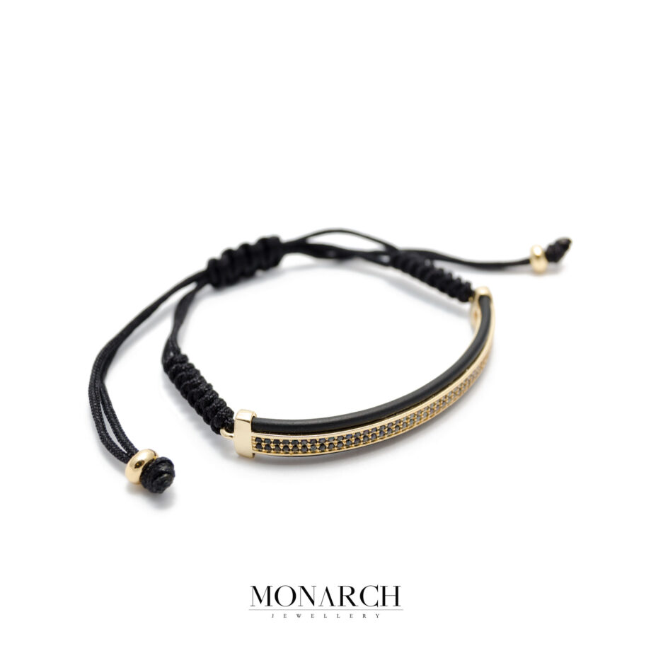 Monarch Jewellery 24K Gold Tube Zircon Luxury Macrame Bracelet