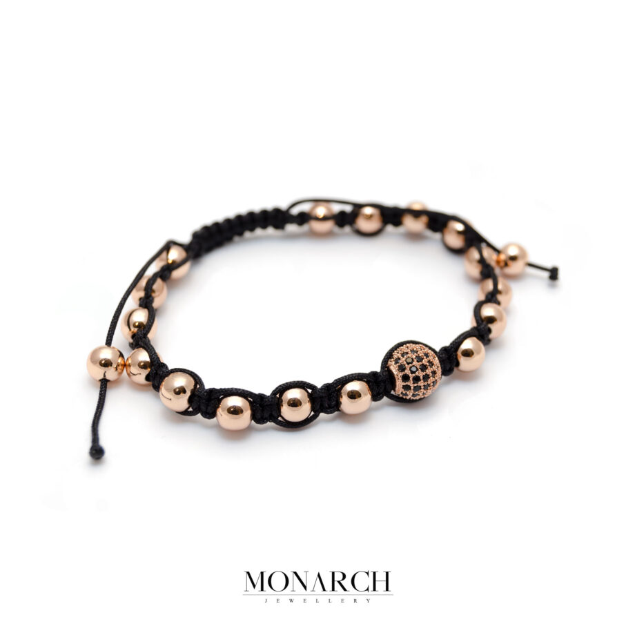Monarch Jewellery Gold Rose Beads Macrame Bracelet