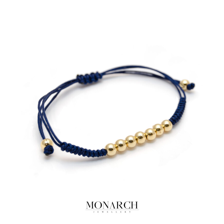 Monarch Jewellery 24k Gold Bead Azur Macrame Bracelet