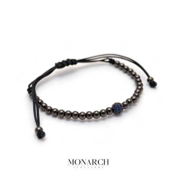 Monarch Jewellery Black Azur Uno Zircon Macrame Bracelet