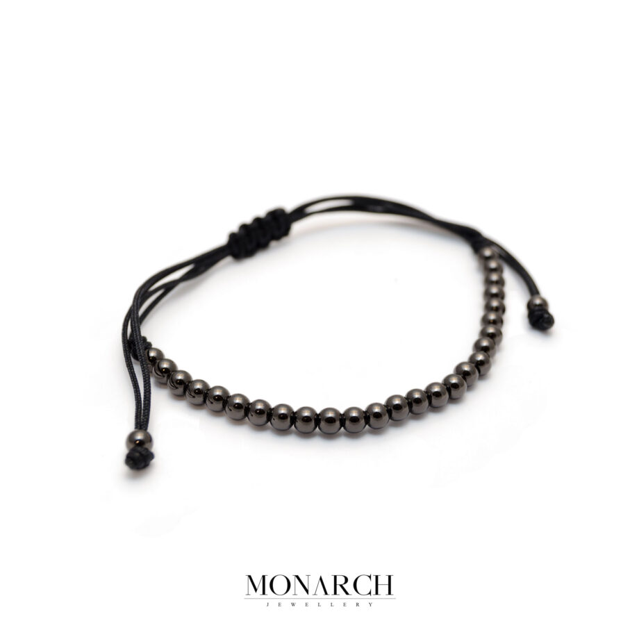 Monarch Jewellery Black Spectra Zircon Macrame Bracelet