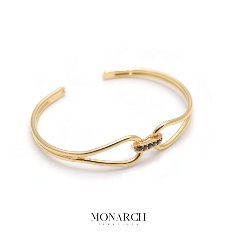 Monarch Jewellery 24k Gold Infinity Bangle Bracelet