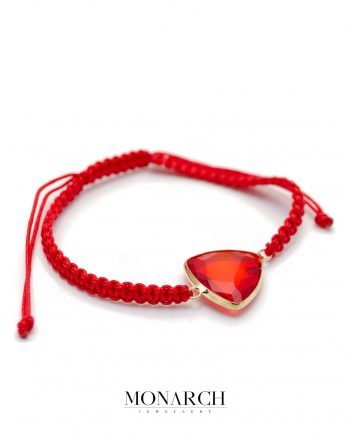 Monarch Jewellery Red Dragon Stone Limited Macrame Bracelet