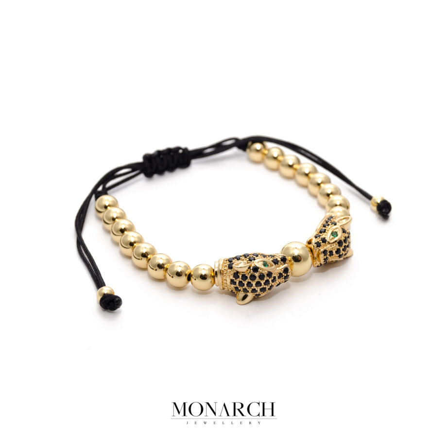24K Gold Black Mau Macrame Bracelet